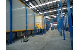 Powder spray coating line