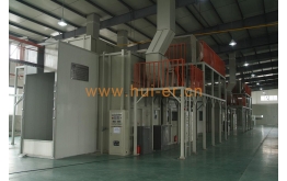 Lacquer production line for large metal parts